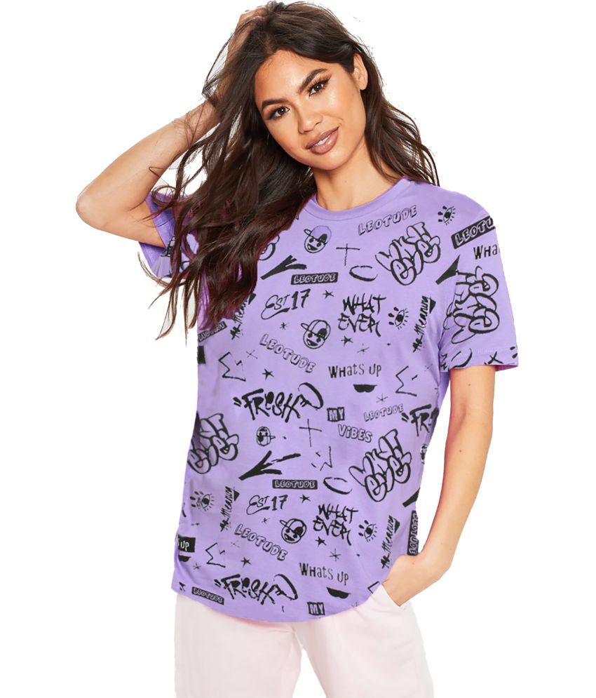     			Leotude Pack of 1 Cotton Blend Women's T-Shirt ( Purple )