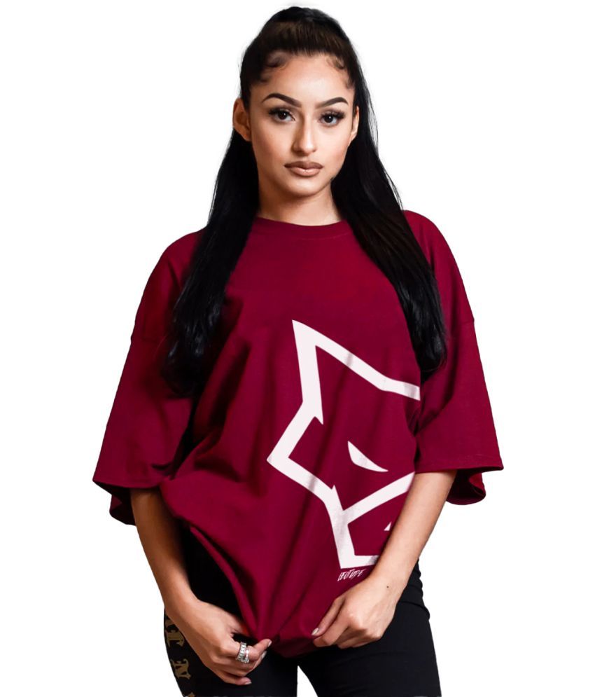     			Leotude Pack of 1 Cotton Blend Women's T-Shirt ( Maroon )