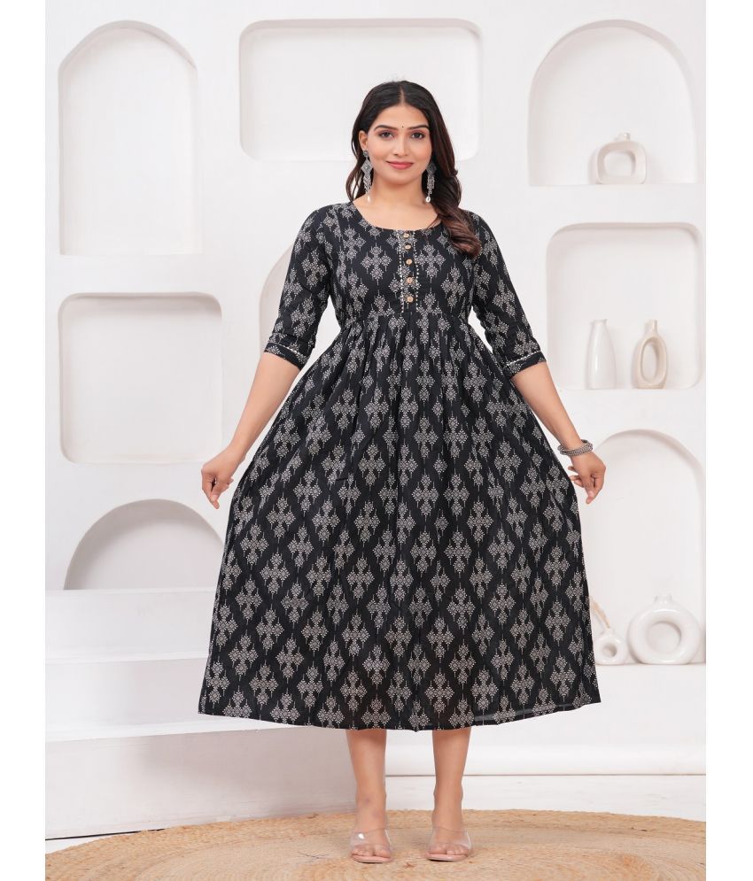     			Nevisha Style Black Cotton Maternity Kurta Single