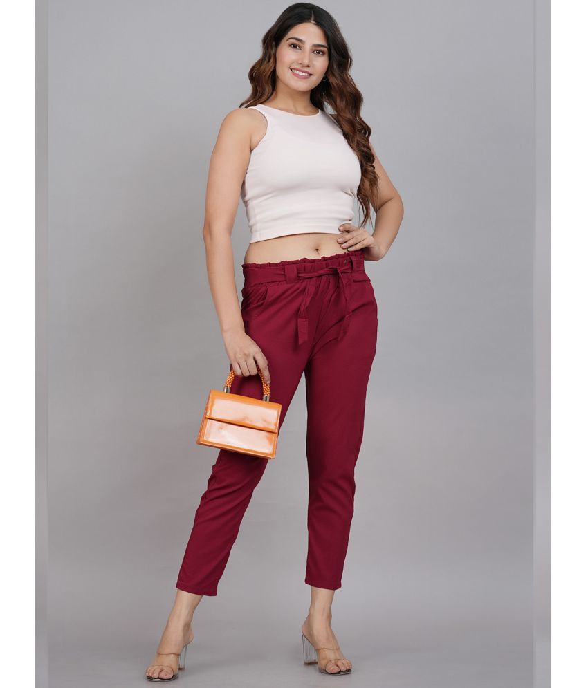     			Yash Gallery Pack of 1 Lycra Regular Women's Casual Pants ( Maroon )