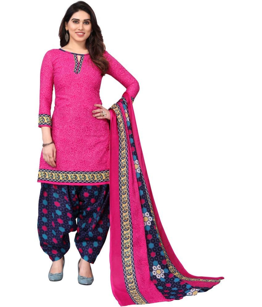     			Rajnandini Unstitched Cotton Blend Printed Dress Material - Multicolor 4 ( Pack of 1 )