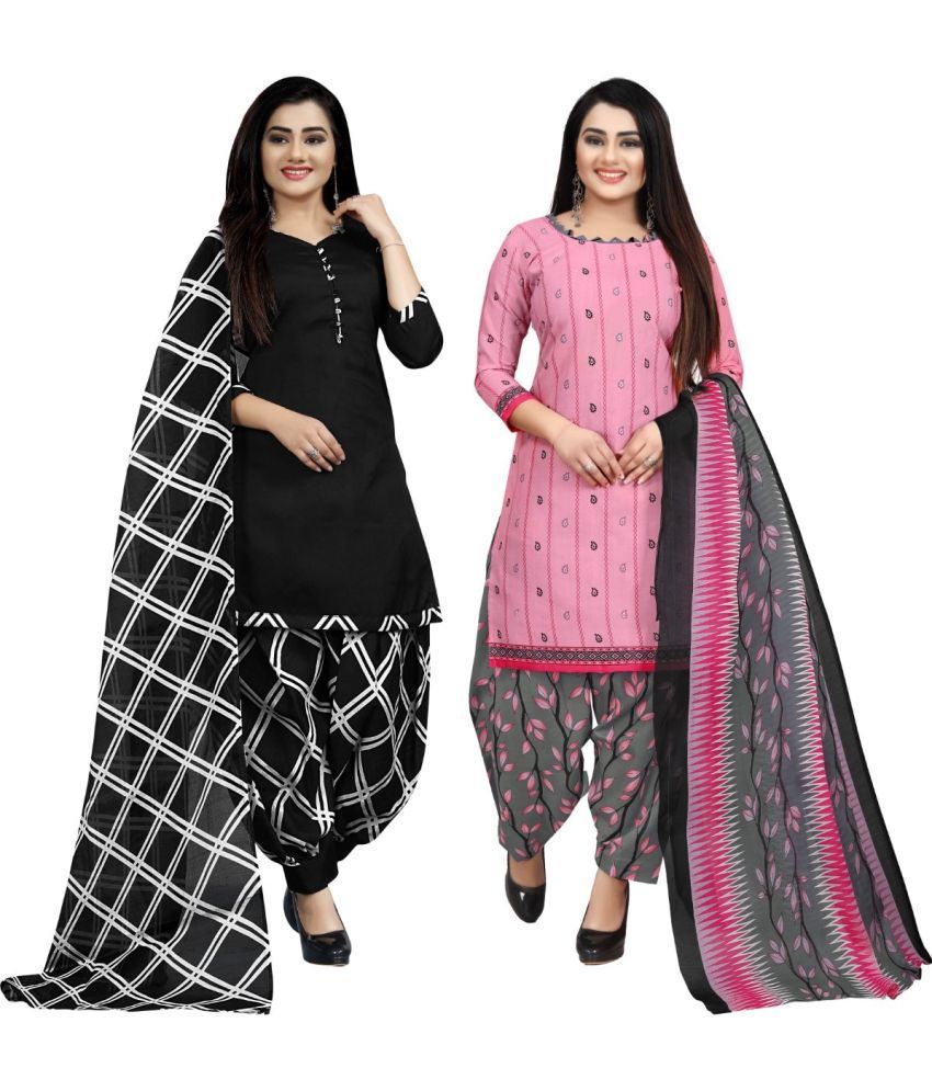     			Rajnandini Unstitched Cotton Blend Printed Dress Material - Multicolor ( Pack of 2 )