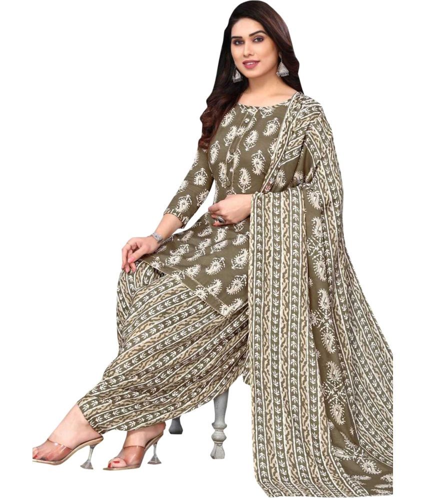     			Rajnandini Unstitched Cotton Blend Printed Dress Material - Light Green ( Pack of 1 )