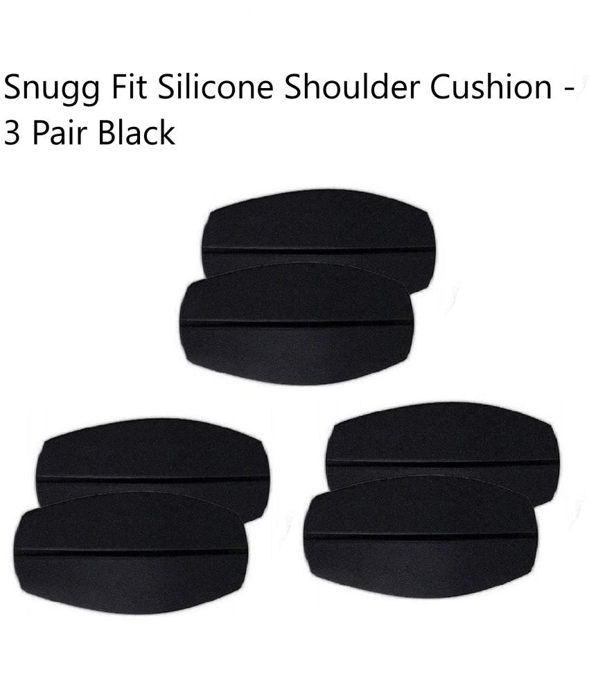     			Best Quality Cheapest Non Slip Skin Friendly Silicone Shoulder Cushion Bra Strap Holder - 3 Pair - Black