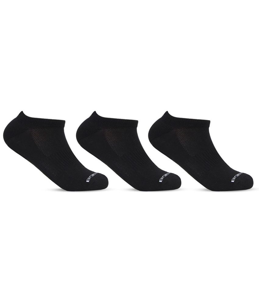     			Bonjour Retail Pack of 3 Men's Cotton Low Cut Socks ( Black )