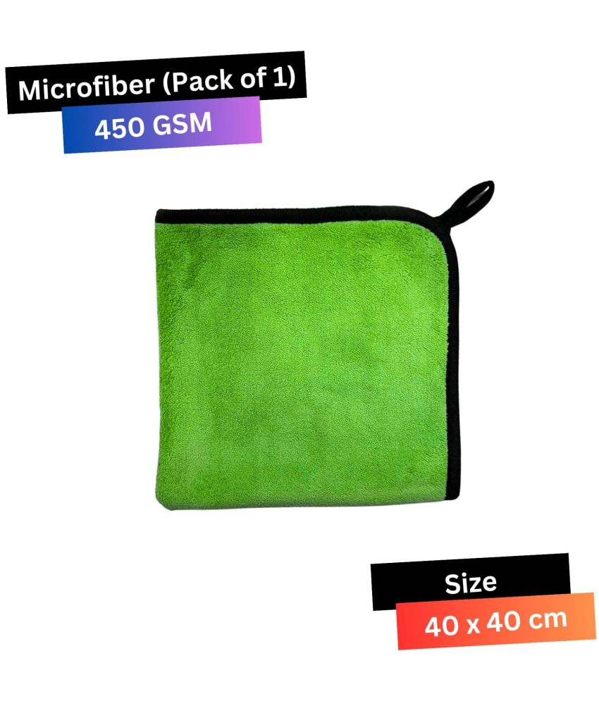     			CRYSATLFRESH Green 450 GSM Microfiber Cloth For Automobile ( Pack of 1 )