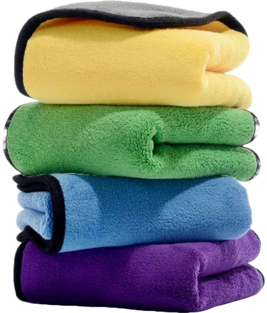     			Caronix Multicolor 600 GSM Microfiber Cloth For Automobile ( Pack of 4 )