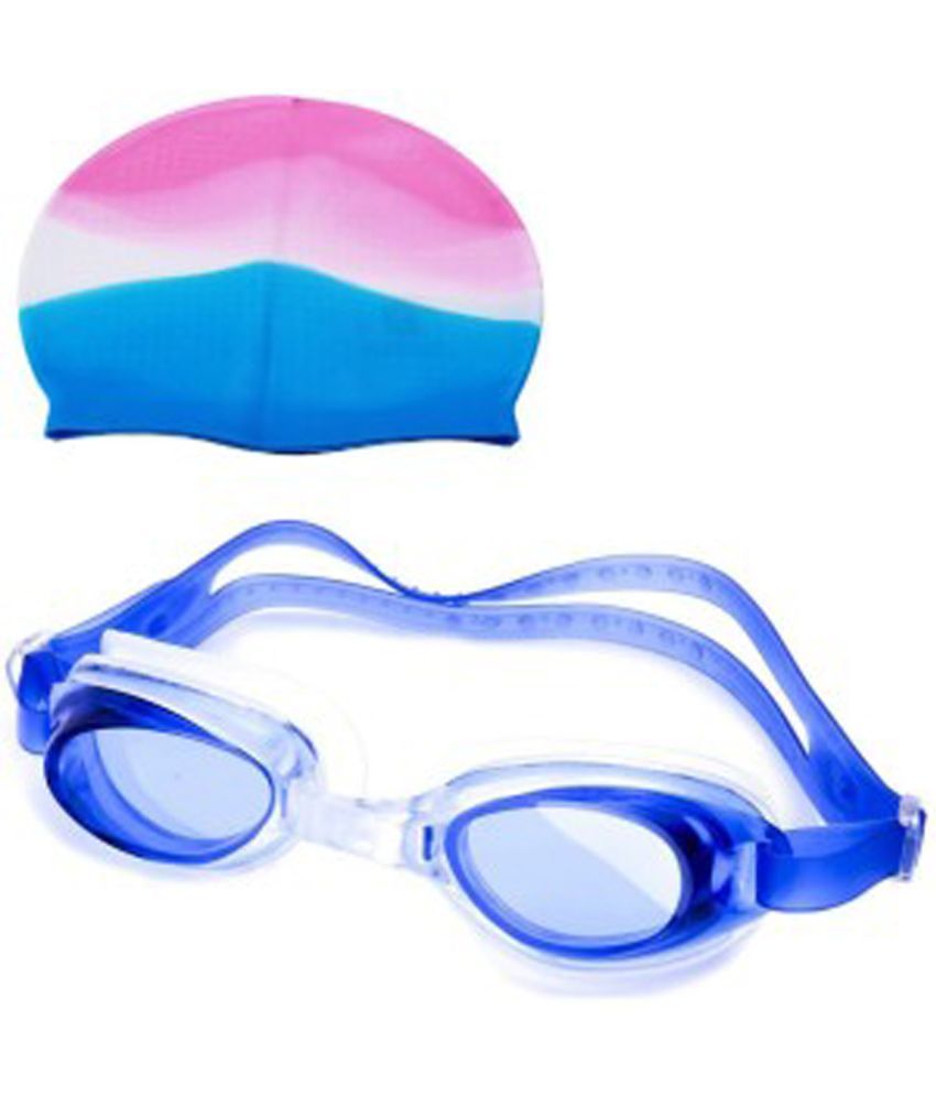     			EmmEmm Premium Combo of Silicone Swimming Goggles & Soft Silicone Cap