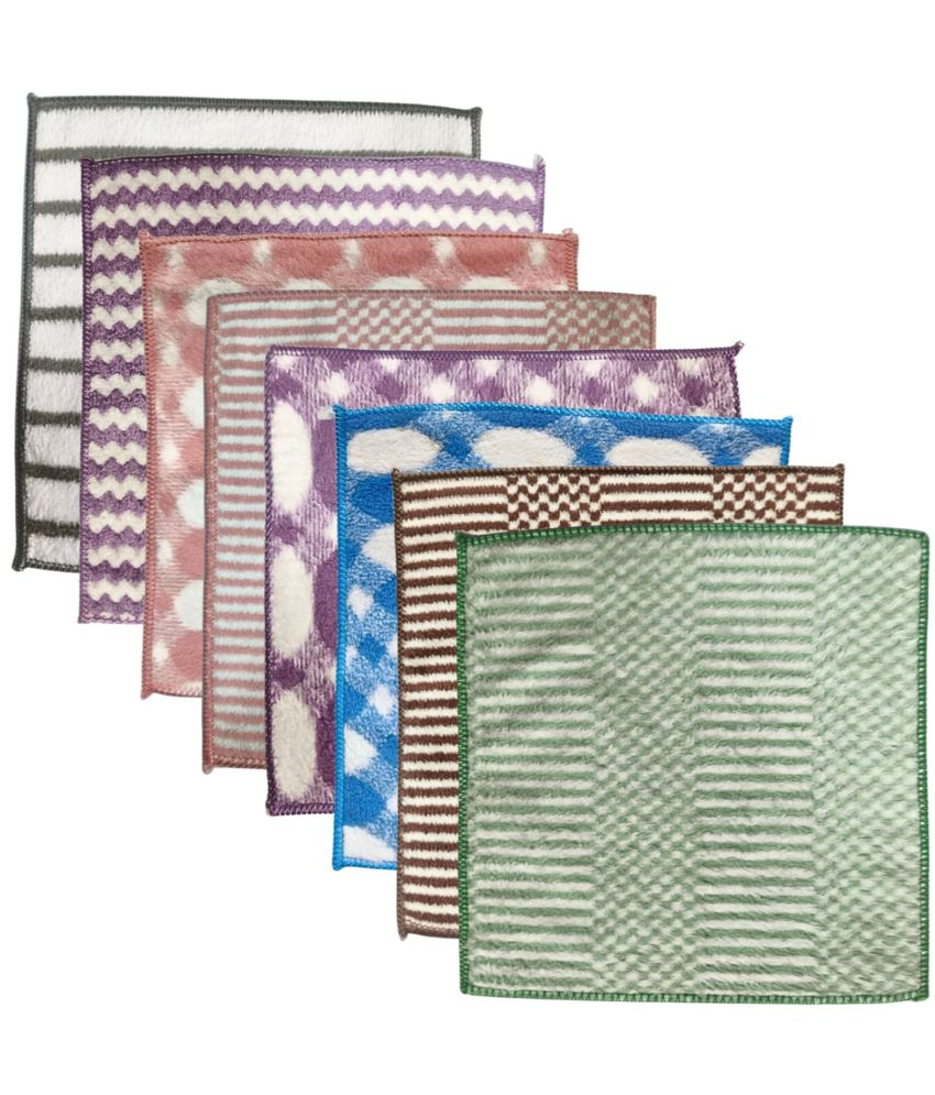     			Extra Soft and Super Absorbent Face Towel Handkerchief for Women (Random Designs & Color) (25 x 25 CM) Pack of 8