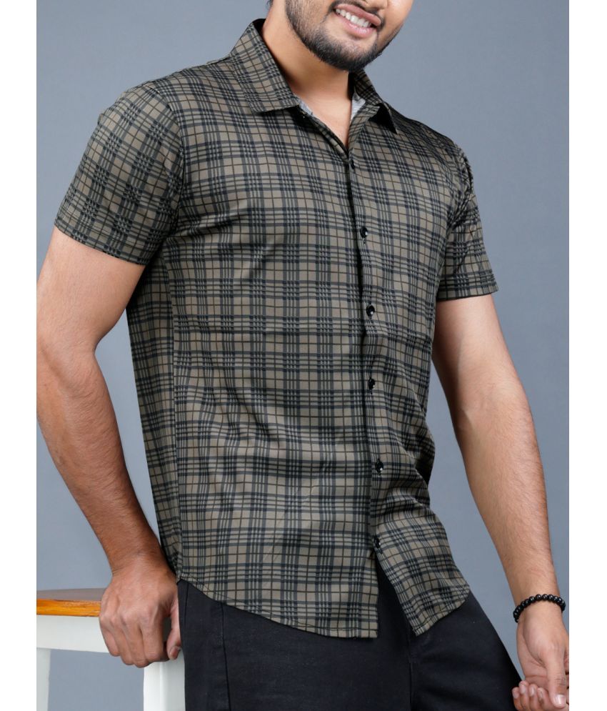     			HISCRAVES Polyester Regular Fit Printed Half Sleeves Men's Casual Shirt - Black ( Pack of 1 )