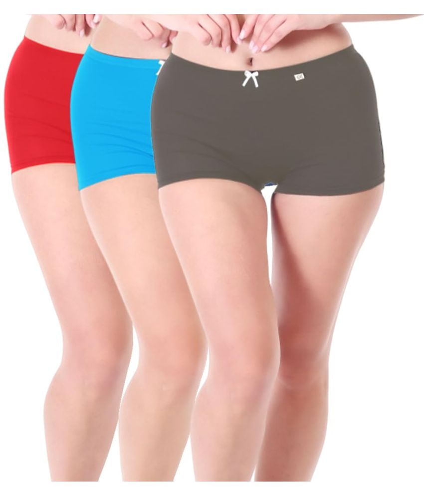     			XJARVIS Pack of 3 Poly Cotton Boy Shorts For Women ( Multicolor2 )