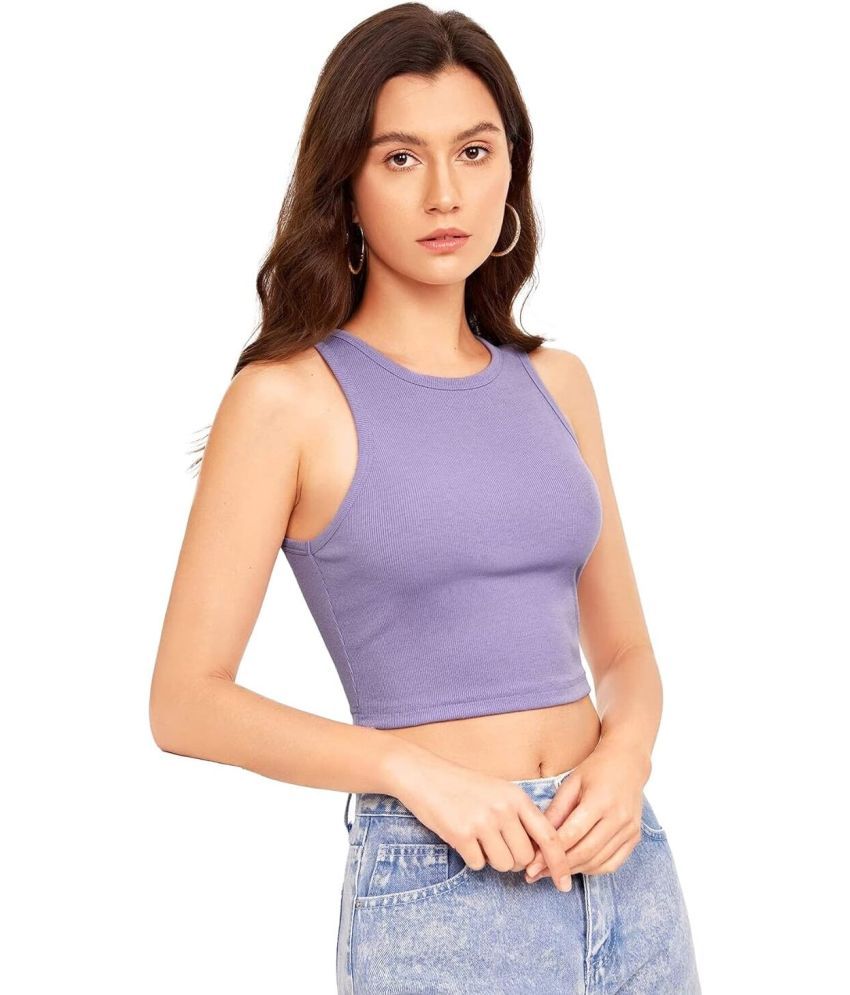     			Calm Down Purple Crepe Women's Crop Top ( Pack of 1 )