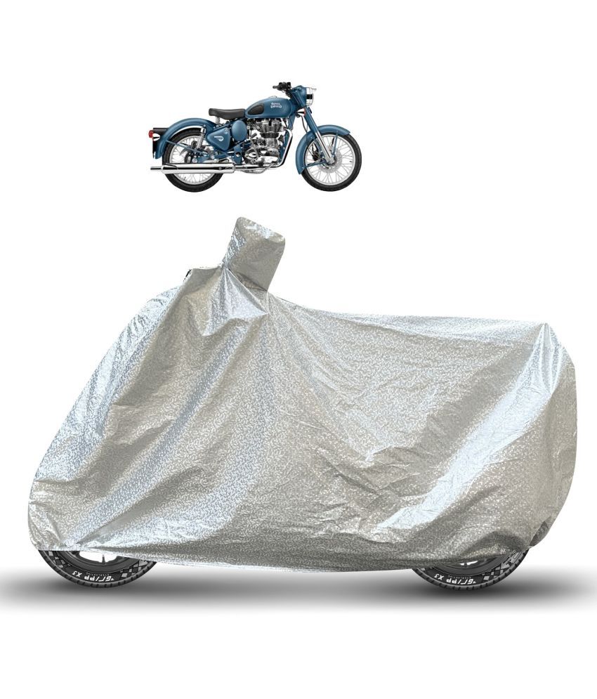     			Caronix Bike Body Cover for Royal Enfield Classic 500 ( Pack of 1 ) , Silver