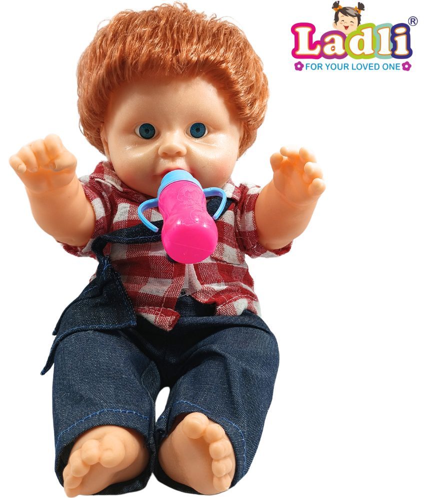     			Little Golu Teddy Boy Toy in Printed Dress Doll for Kids Moveable Hands & Legs