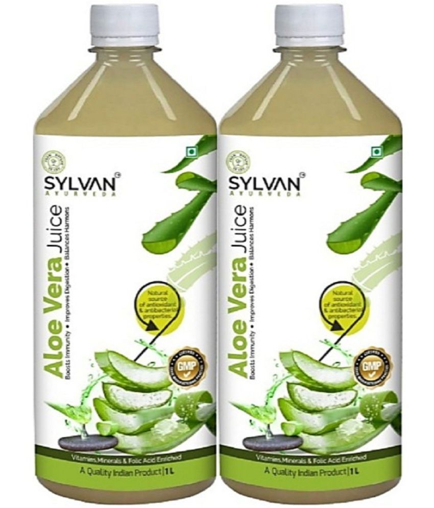     			SYLVAN AYURVEDA ALOE VERA JUICE IMMUNITY BOOSTING, IMPROVE DIGESTION AND BALANCES HARMONS | PACK OF 2L ( SET OF 2 ) (2 x 1000 ml)