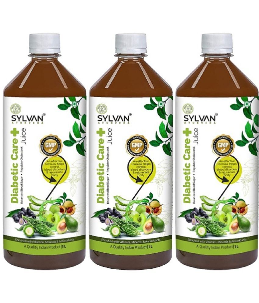     			SYLVAN AYURVEDA DIABETIC CARE+ JUICE | MIXTURE OF KARELA JAMUN NEEM ALOEVERA GURMAR HARITAKI BHARATAKI AMLA - VALUE PACK OF - 3 (3 x 1000 ml)