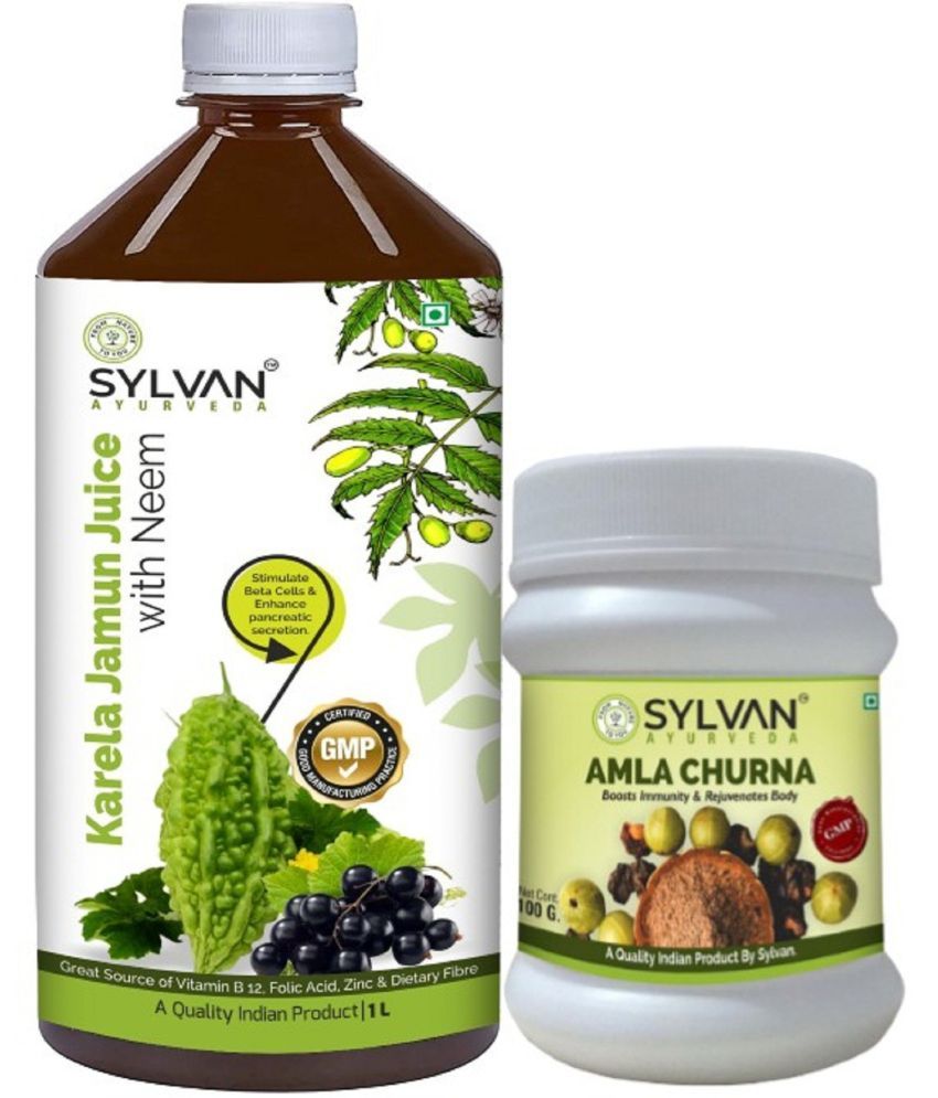     			SYLVAN AYURVEDA SYLVAN AMAL CHURNA WITH KARELA JAMUN JUICE WITH NEEM| HELPS IN TO IMORVE DIGESTION, BOOSTS IMMUNITY AND SOME OTHER FEATURES| PACK OF 2 Combo (NA)