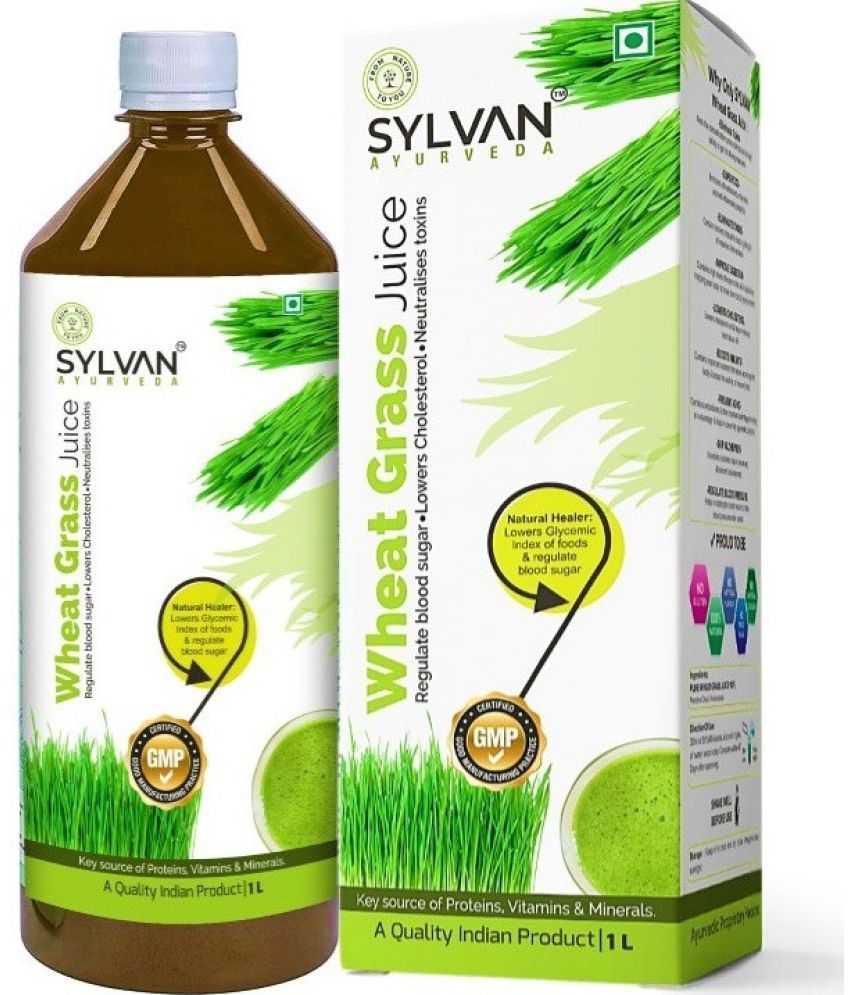     			SYLVAN AYURVEDA Wheat Grass Juice 1L I Effective for Detoxification | High Chlorophyll, Fresh Sprouted Premium Wheatgrass | No Added Artificial Flavours I Gluten Free I (1000 ml)