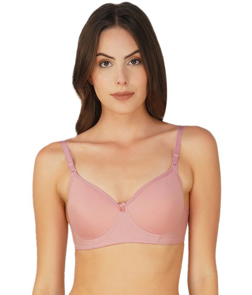     			Arc de Shapes Pack of 1 Cotton Blend Lightly Padded T-Shirt Bra For Women ( Peach )