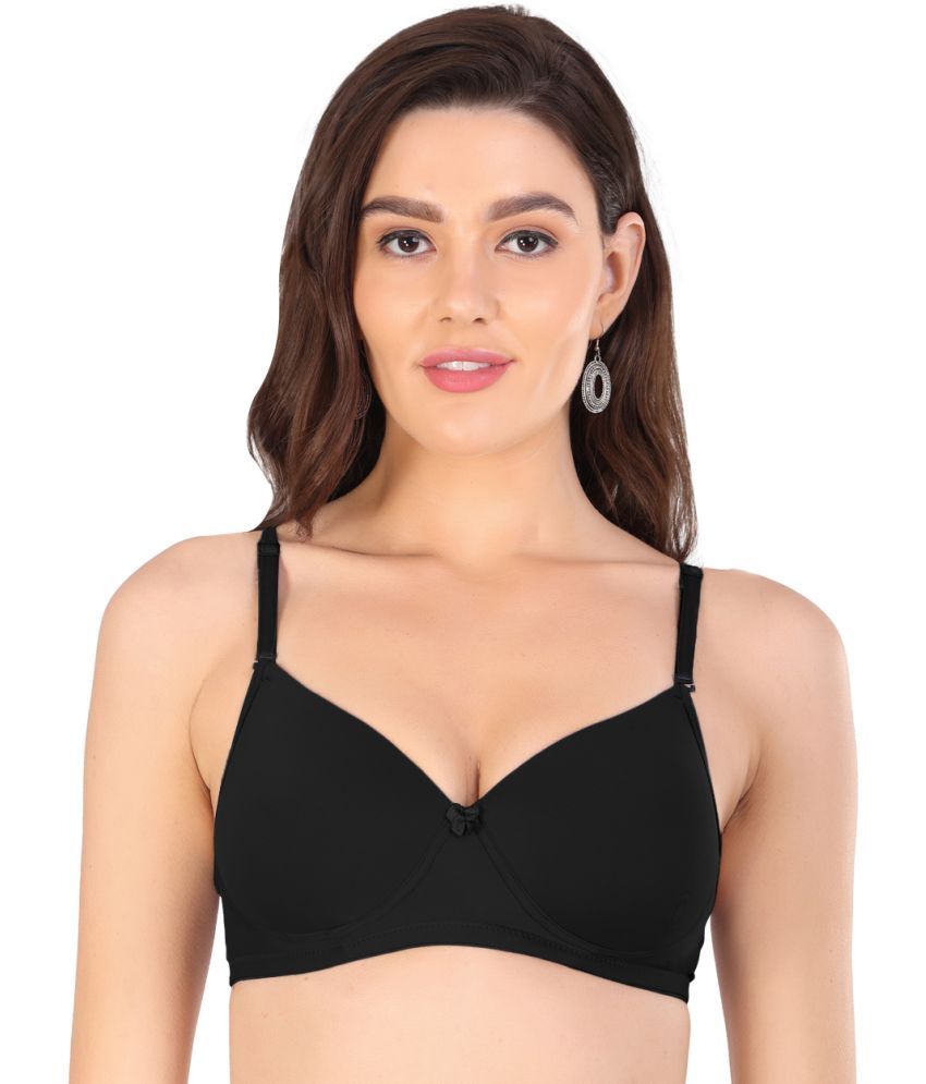     			Arc de Shapes Pack of 1 Lycra Lightly Padded T-Shirt Bra For Women ( Black )