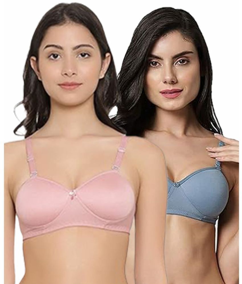     			Arc de Shapes Pack of 2 Cotton Blend Lightly Padded Push Up Bra For Women ( Multicolor1 )