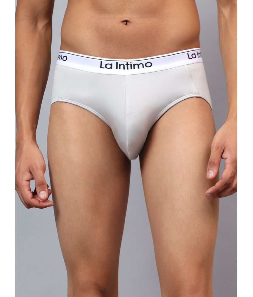     			La Intimo Pack of 1 Modal Briefs For Men's ( Grey )