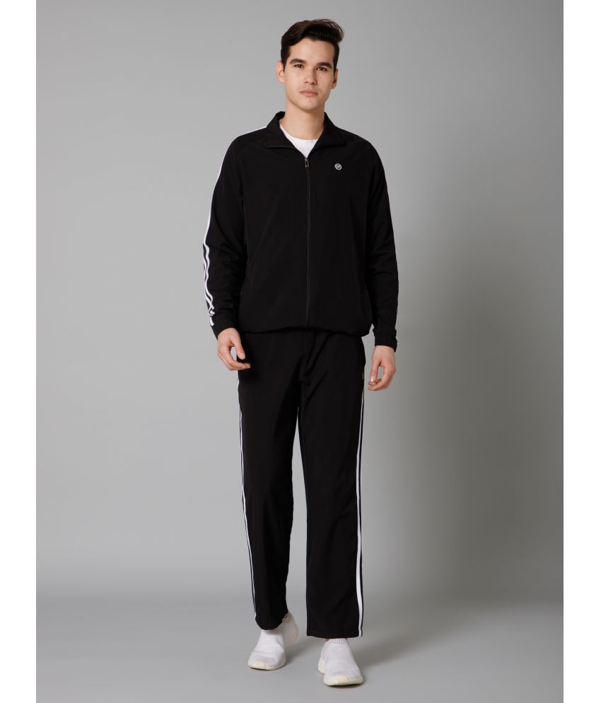     			Turnfit Black Polyester Regular Fit Men's Tracksuit ( Pack of 1 )