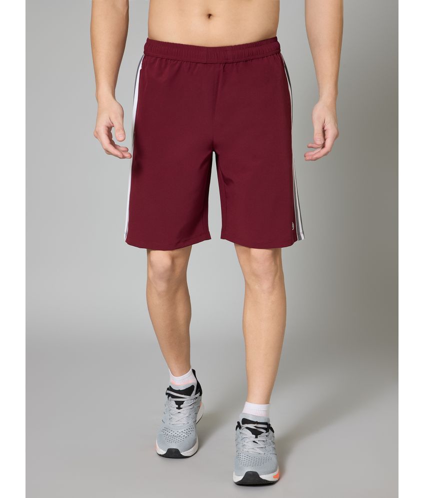     			Turnfit Maroon Polyester Men's Shorts ( Pack of 1 )