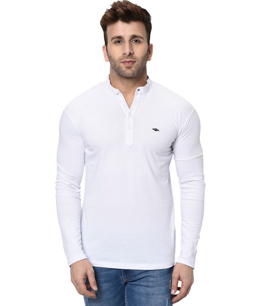     			Alexender Cotton Blend Slim Fit Solid Full Sleeves Men's Henley T-Shirt - White ( Pack of 1 )