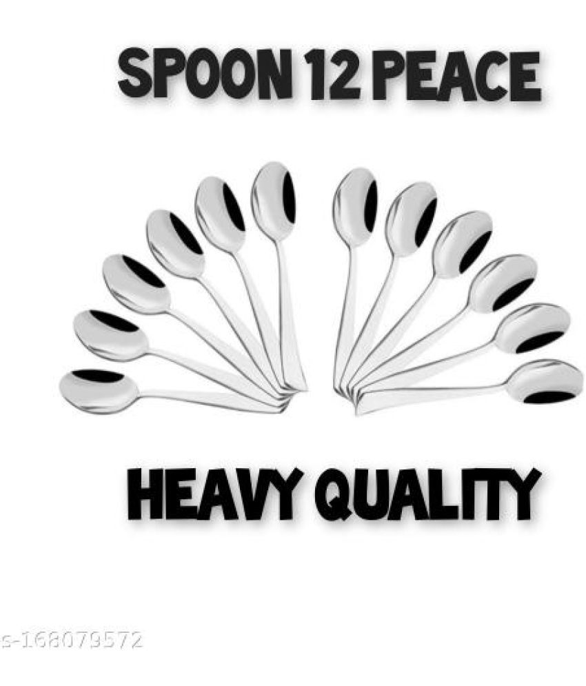     			BLUENIN Kitchen Product Stainless Steel Baby Spoon Silver ( Pack of 12 )