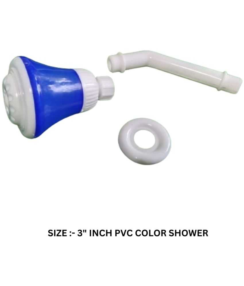     			Cossimo 3"Inch PVC Blue Deluxe Shower with 7"Arm Plastic (ABS) Overhead Shower