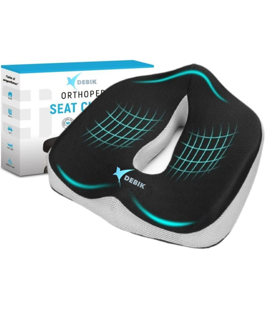     			DEBIK Memory foam Coccyx Orthopaedic Seat Cushion for Pain Relief Back / Lumbar Support (Pack of 1)