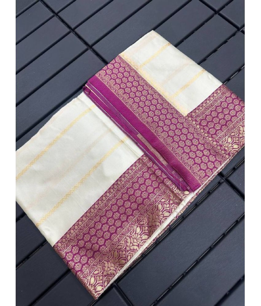     			Lady Shopi Pack of 1 Silk Blend Solid Saree With Blouse Piece ( Multicolor )