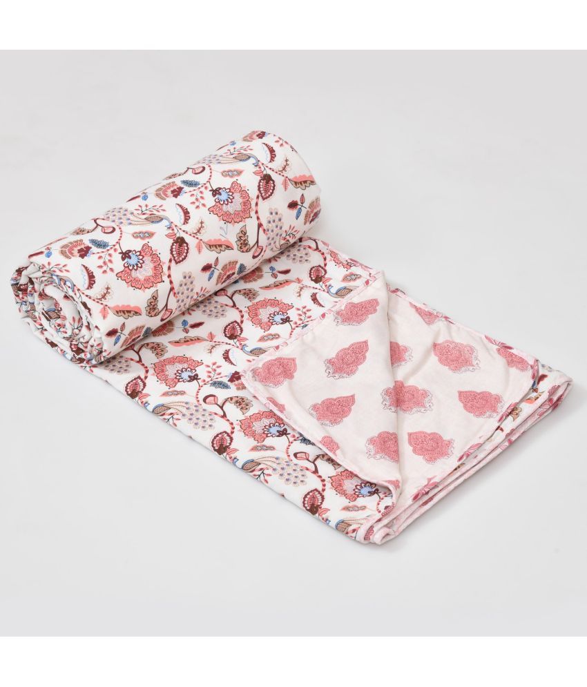     			Shubastik Cotton Printed Single Bed Dohar - Red ( )