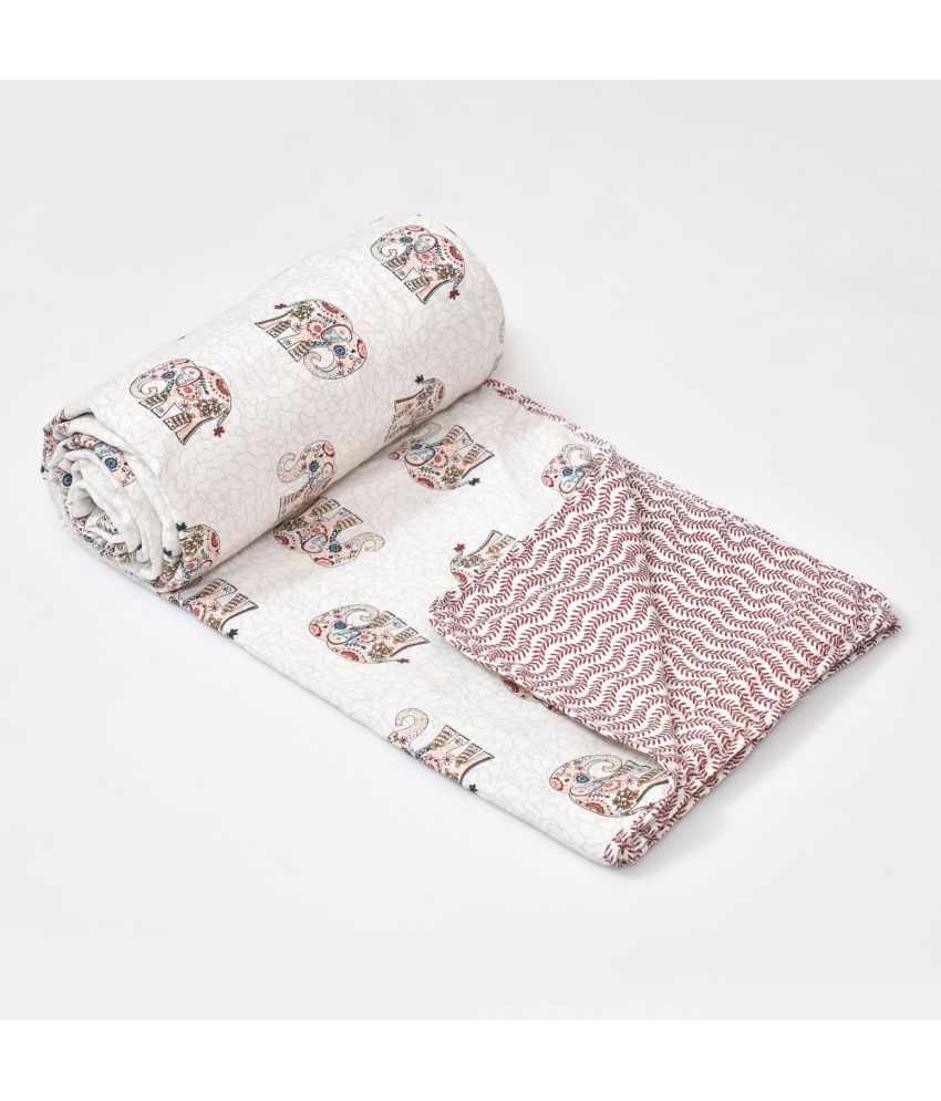     			Shubastik Cotton Printed Single Bed Dohar - Pink ( )