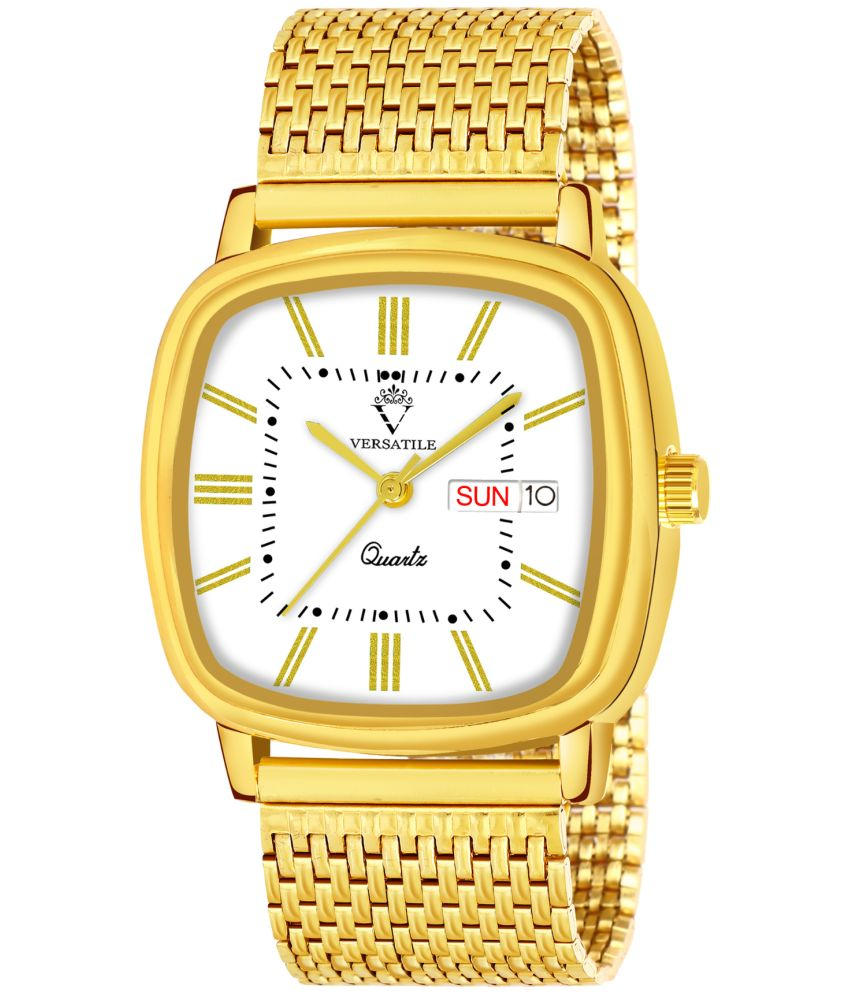     			Versatile Gold Metal Analog Men's Watch