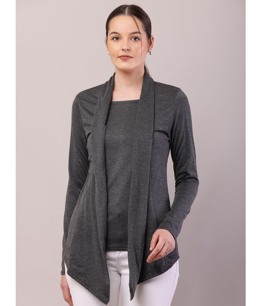     			risemax Poly Cotton Women's Shrugs - Grey ( Single )