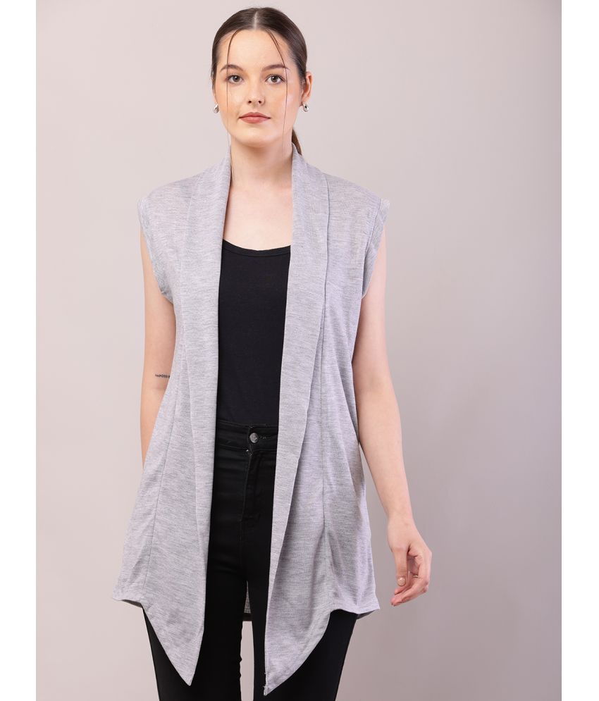     			risemax Poly Cotton Women's Shrugs - Grey ( Single )