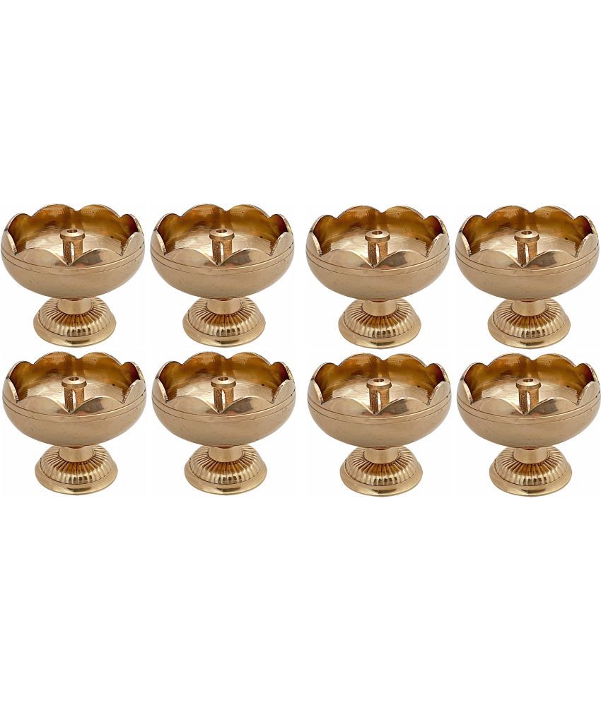     			FASHION BIZZ Brass Akhand Diya - Pack of 8