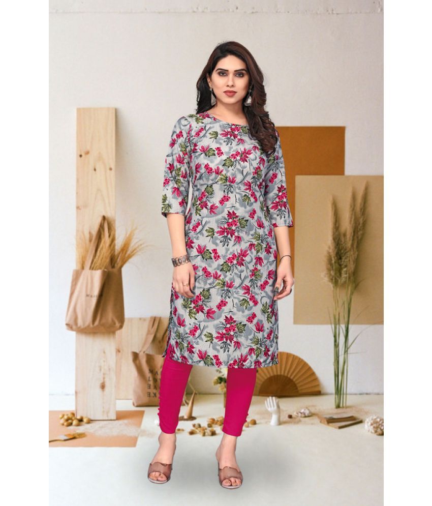     			KETAKI FASHION Pack of 1 Crepe Printed Straight Women's Kurti - ( Multicolor )