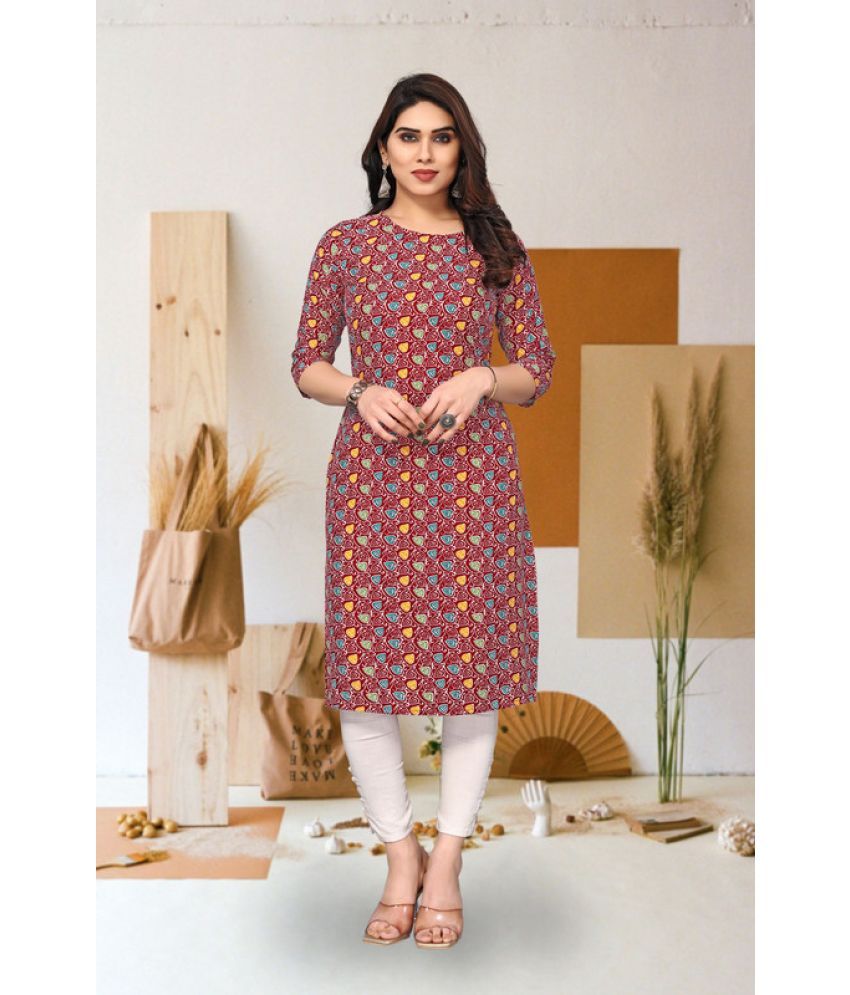     			KETAKI FASHION Pack of 1 Crepe Printed Straight Women's Kurti - ( Multicolor )