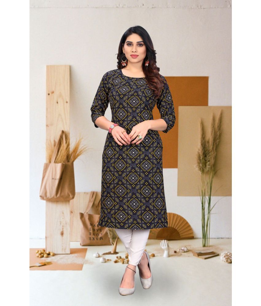     			KETAKI FASHION Pack of 1 Crepe Printed Straight Women's Kurti - ( Multicolor )