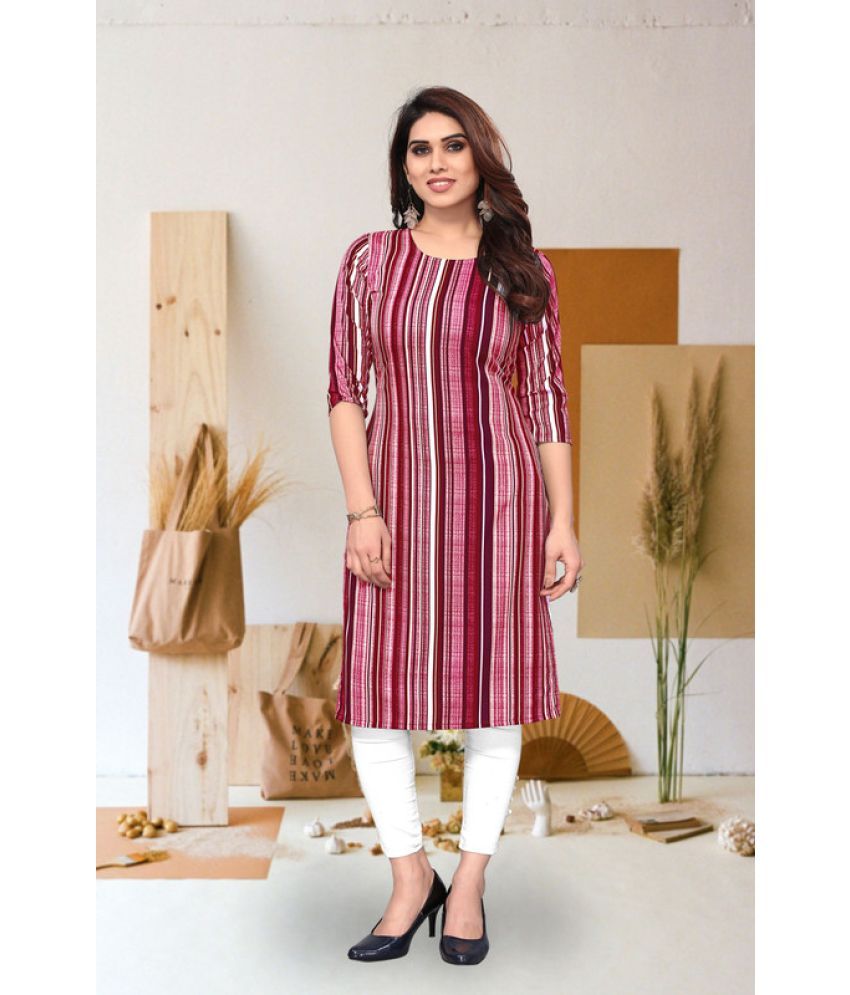     			KETAKI FASHION Pack of 1 Crepe Printed Straight Women's Kurti - ( Multicolor )