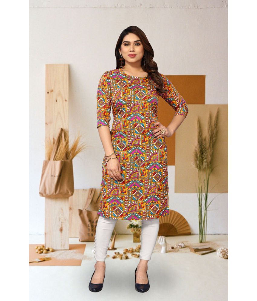     			KETAKI FASHION Pack of 1 Crepe Printed Straight Women's Kurti - ( Multicolor )