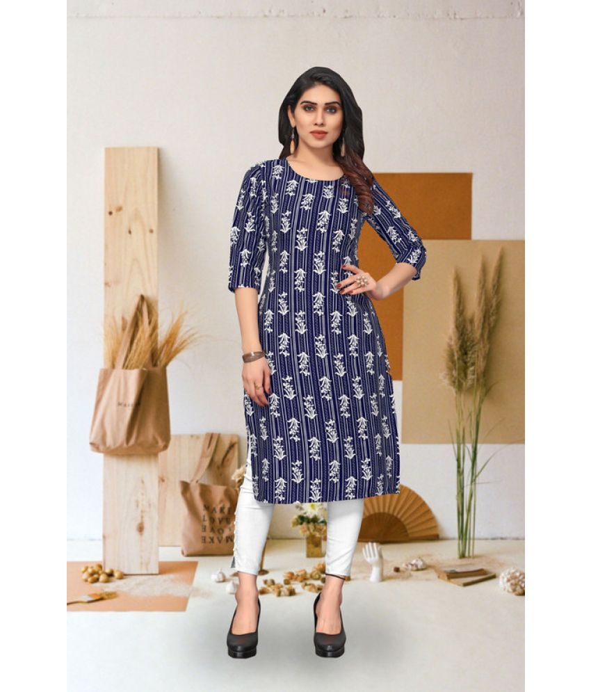     			KETAKI FASHION Pack of 1 Crepe Printed Straight Women's Kurti - ( Multicolor )