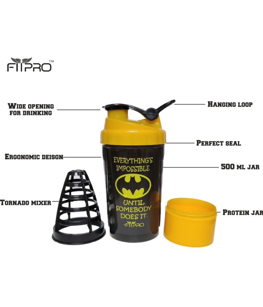     			FitPro Plastic Yellow 500 mL Shaker ( Pack of 1 )