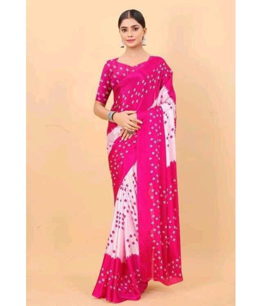     			JIHANA FAB Pack of 1 Georgette Self Design Saree With Blouse Piece ( Pink )