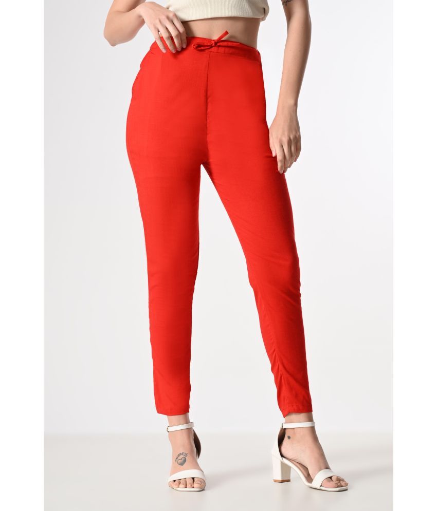     			MAURYA Pack of 1 Lycra Slim Women's Casual Pants ( Red )