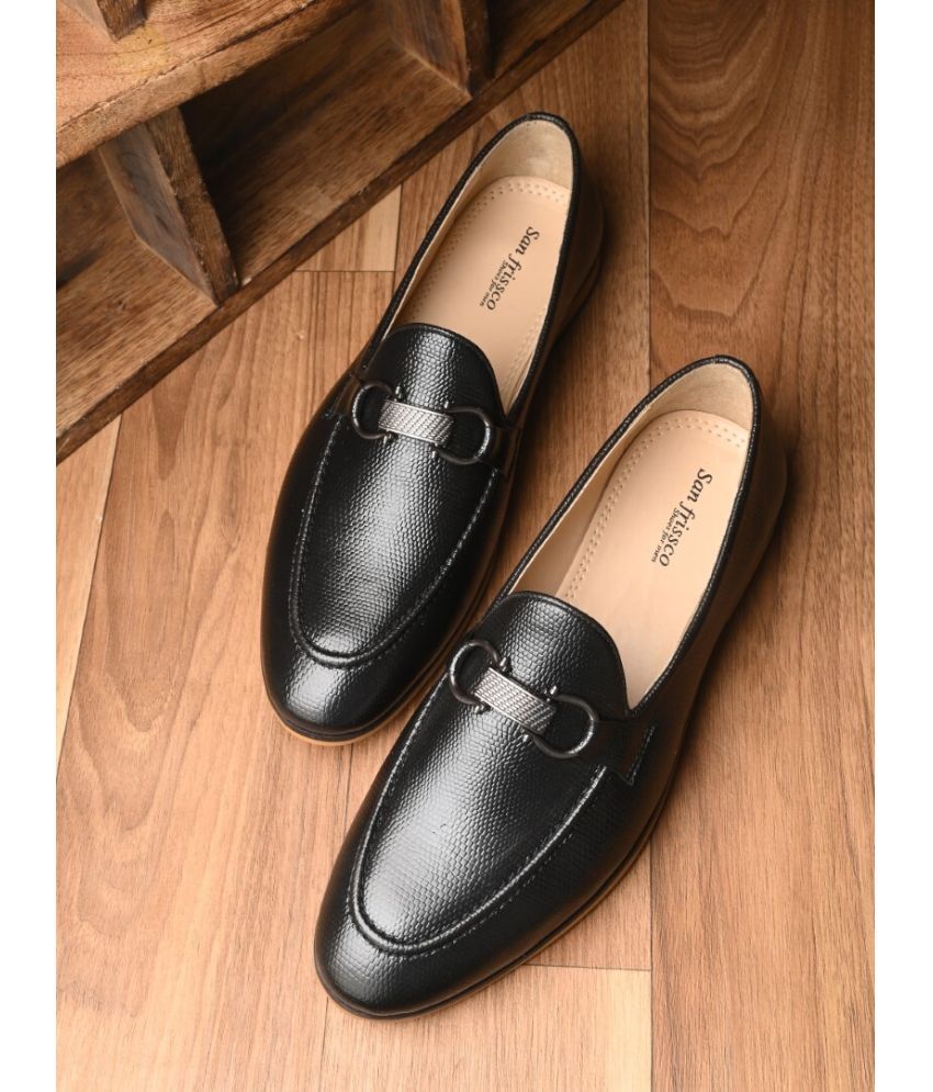     			San Frissco Black Men's Slip On Formal Shoes