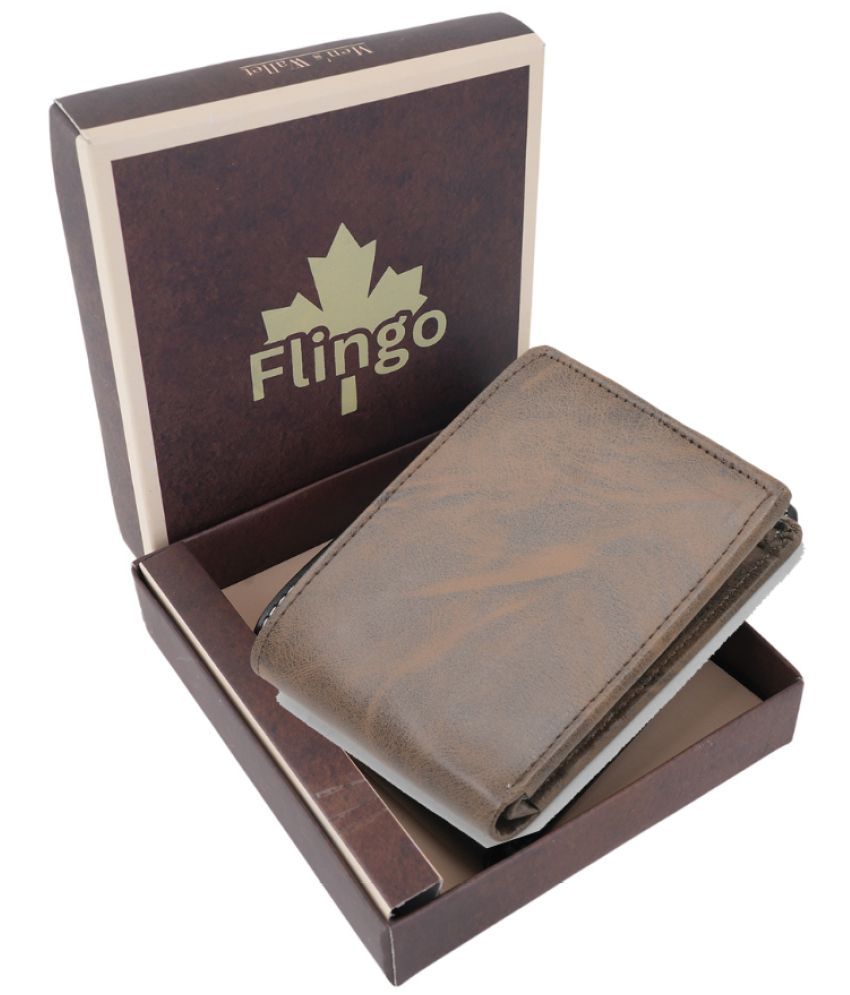     			Flingo Leather Solid Men's Regular Wallet With 5 Slots For Card ( Brown , Pack of 1 )